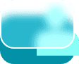 A small abstract image with rounded corners featuring blue and cyan gradient shapes, and a rectangular block in the lower right corner.