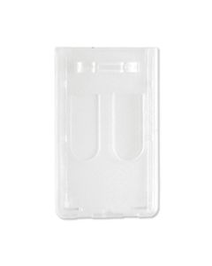 Frosted Rigid Plastic (Multi-Card) Badge Holder, [2.13" x 3.38"], Vertical Top Load w/Thumb Notches, Slot & Chain Holes