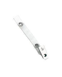 Clear Vinyl Strap Clip, 3-1/2" Length w/2 Hole Stainless Steel Clip