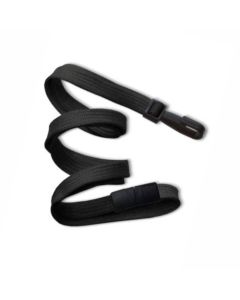 3/8" Flat Black Breakaway Lanyard w/"Twist-Free" Narrow Plastic Hook