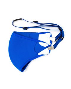 3/8" Flat Open Ended Royal Blue Adjustable Breakaway Face Mask Holder Lanyard w/(2) NPS Bulldog Clips
