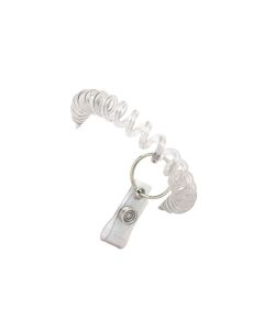 Clear 25mm Wrist Coil w/Split Ring & Vinyl Strap Clip