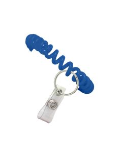 Blue 25mm Wrist Coil w/Split Ring & Vinyl Strap Clip