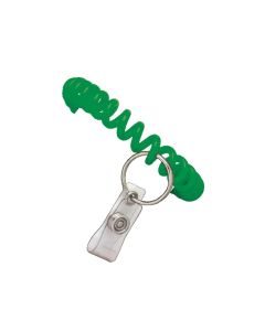 Green 25mm Wrist Coil w/Split Ring & Vinyl Strap Clip