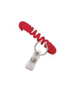Red 25mm Wrist Coil w/Split Ring & Vinyl Strap Clip