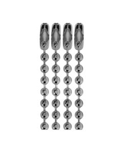 Nickel Plated Steel Chain, No 3 (2.4mm) Bead, 24" Length w/Connector