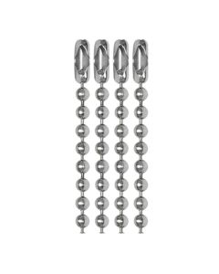 Aluminum Chain, No 3 (2.4mm) Bead, 6" Length w/Connector