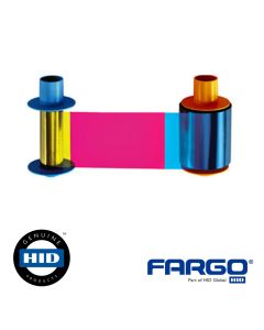 Fargo 045700 YMCKO Color Ribbon w/Cleaning Roller - 500 Images