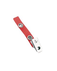 Red Vinyl Strap Clip, 2-3/4" Length w/2 Hole NPS Clip-SDC
