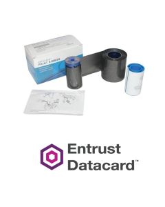 Entrust (Datacard) 532000-053 Black (K) Resin Ribbon w/Cleaning Roller - 1500 Images
