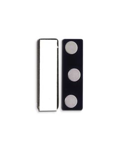 Rectangular Magnetic Adhesive Badge Finding, 3 Round Magnets in Plastic, 1/2" x 1-3/4"