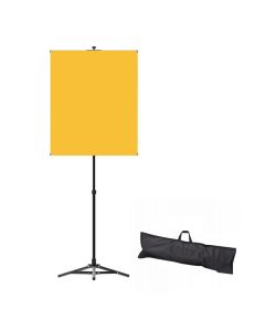 Backdrop Kit Includes: Yellow Backdrop w/Grommets, 28" x 34", Stand & Carrying Case