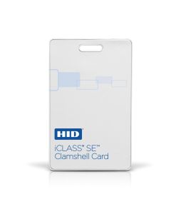 HID 3350 iClass SE Clamshell Card, White (Matte Finish) w/HID Logo, 2k Bits [App Areas: 2], PROGRAMMED, Vertical Slot Punch