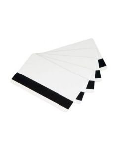 White PVC Card, CR80 Size, 30 mil, Graphics Quality, Graphics Quality, 1/2" HiCo Magstripe