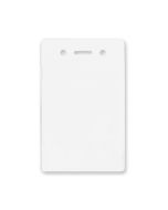 Clear Vinyl Proximity Card Badge Holder, [2.13" x 3.38"], Vertical Top Load, "Lock-In" Slot & Chain Holes
