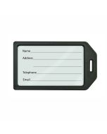 Black Rigid Plastic Luggage Tag Holder, [4.25" x 2.50"], Slot Hole