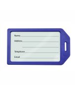 Blue Rigid Plastic Luggage Tag Holder, [4.25" x 2.50"], Slot Hole