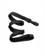 3/8" Flat Black Breakaway Lanyard w/"Twist-Free" Narrow Plastic Hook