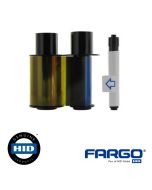 Fargo 045015 Refill YMCKO Color Ribbon w/Cleaning Roller - 250 Images