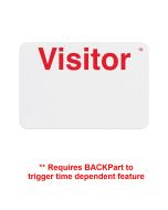 TempBadge T6103: 1-15/16" x 2-13/16" Manual (Handwritten) 1 Day Expiring FRONTPart w/"Visitor" Printed in Red at Top - (Pack of 1000)
