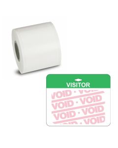 4" Color Inkjet Badge w/FULL Expiring Green VISITOR Clip-On Back Piece - For Epson & Primera Label Printers