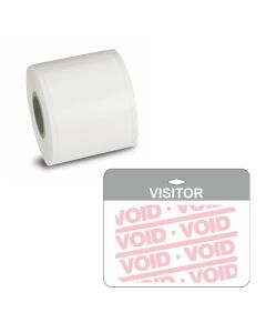 4" Color Inkjet Badge w/FULL Expiring Gray VISITOR Clip-On Back Piece - For Epson & Primera Label Printers
