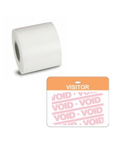 4" Color Inkjet Badge w/FULL Expiring Orange VISITOR Clip-On Back Piece - For Epson & Primera Label Printers