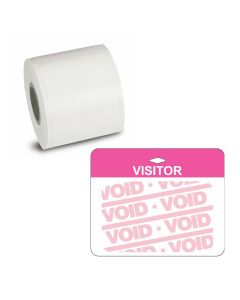 4" Color Inkjet Badge w/FULL Expiring Pink VISITOR Clip-On Back Piece - For Epson & Primera Label Printers
