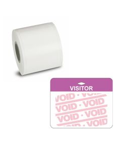 4" Color Inkjet Badge w/FULL Expiring Purple VISITOR Clip-On Back Piece - For Epson & Primera Label Printers